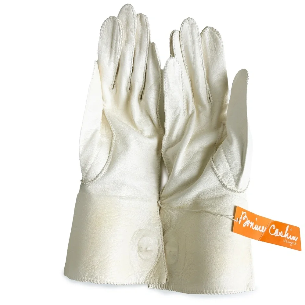 Bonnie Cashin Leather Gloves Gauntlet Style Iconic Turn Lock Vintage Crescendoe